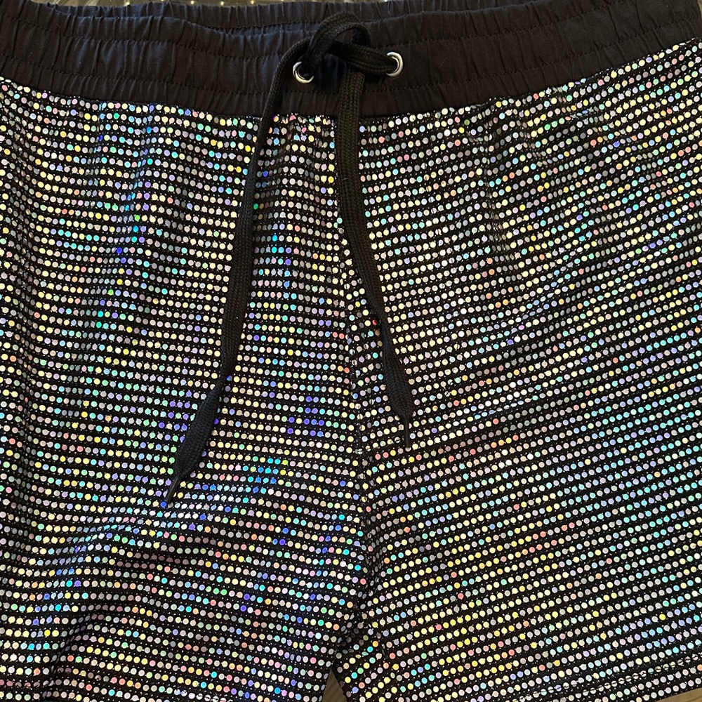 Men's Knobs Black Sparkle Hybrid Shorts